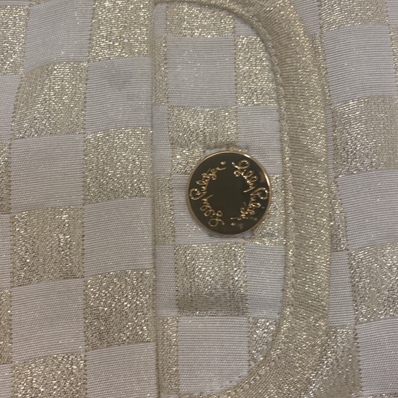 Lilly Pulitzer size 00 gold check skirt - Picture 2 of 3